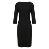 Black Ruched Midi Dress Size 10