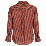 Women's Geometric Print Shirt Brown S