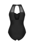 Joweechy Women's Black One Piece Mesh Swimsuit