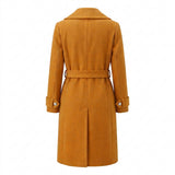 Women's Below-Knee Belted Coat Orange 10