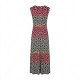 Women's Patterned Maxi Dress Black 16