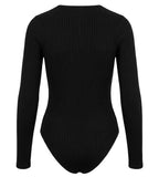 Women's Ribbed Bodysuit Black 12