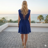 Mikka Blue Lace Cocktail Dress Size UK 12