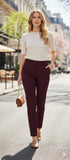 Burgundy Virgin Wool Flare Trousers Size 12