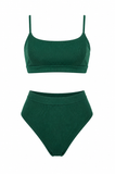Green High Cut Bikini Set Size M