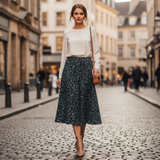 Teal Animal Print Midi Skirt UK 8 Petite