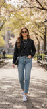 Women's Black Crewneck Sweatshirt UK 10