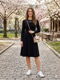 Women Knitwear Black Midi Dress