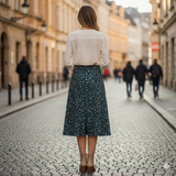 Teal Animal Print Midi Skirt UK 8 Petite