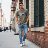 Graphic Print T-Shirt Men's Size L – Khaki