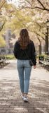 Women's Black Crewneck Sweatshirt UK 10