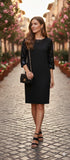 Black Embroidered Cut-Out Sleeve Dress Size 10