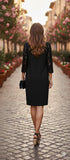 Black Embroidered Cut-Out Sleeve Dress Size 10