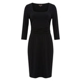 Black Ruched Midi Dress Size 10
