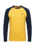 Men's Long Sleeve T-Shirt Navy Yellow L