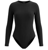 Women's Ribbed Bodysuit Black 12