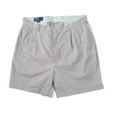 Men's Pleated Classic Chino Shorts Cream W 36