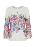 Women's Floral Keyhole Blouse Size 8