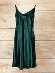Women Satin Sleeveless Green Midi Dress Size M / UK 8 - 10