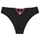 Pretty Secrets Floral Embroidered Briefs Black back view