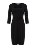 Women's Black Ruched Midi Dress Size 10