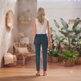 Women's Teal Blue Cigarette Trousers Size UK 10