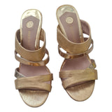 Women's Snake-Effect Wedge Sandals Gold 7