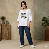  La Pia oversized t-shirt white worn front view 