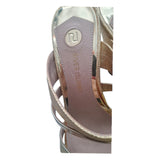 Women's Snake-Effect Wedge Sandals Gold 7