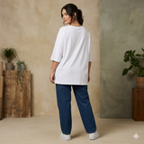  La Pia oversized t-shirt white worn back view 