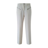 White Virgin Wool Zip Cigarette Trousers