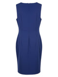 Women's Blue Pencil Dress with Bow Size 14