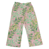 Women's Aralia Tropical Palm Leaf Wide Leg Trousers Pink 10