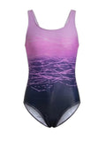 Women's Ombre One Piece Swimsuit Strappy X-Back