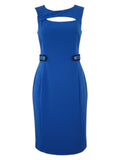 Women's Royal Blue Cut-Out Pencil Dress Size 12