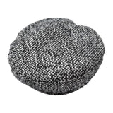 Mango houndstooth newsboy cap black white back view