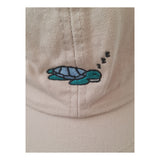 Sleeping Turtle Embroidered Dad Cap Cream One Size