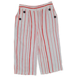Women's Striped Culottes White Red 10