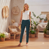 Women's Teal Blue Cigarette Trousers Size UK 10