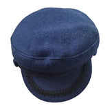 Lion captain newsboy cap navy blue front view