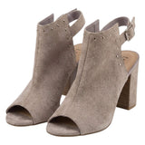 Women's Peep Toe Block Heel Sandals Beige 39