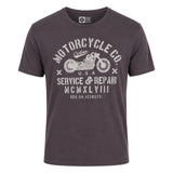 Cedar Wood State men's motorcycle graphic t-shirt charcoal front view