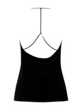 Black Women's Velvet Halter Neck Top Size 10