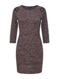 Melange Moto Knit Mini Dress with Zips Size 8
