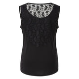 Lace Back Sleeveless Vest Top Black UK 18