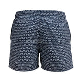 Men's Geometric Print Swim Shorts Navy Blue XS