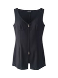 Women's Black Zip-Up Corset Tank Top  Size 14