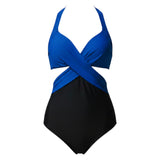 Colour Block Cut-Out One-Piece Swimsuit M