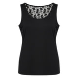 Lace Back Sleeveless Vest Top Black UK 18