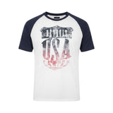 Men's Detroit USA Raglan Graphic T-Shirt White/Navy XXL